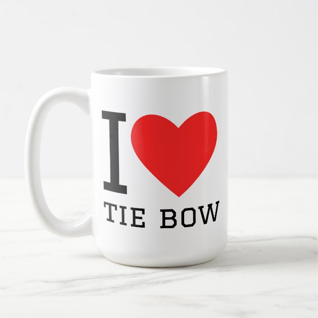 Ich liebe Krawatten-Schleife Kaffeetasse (Links)