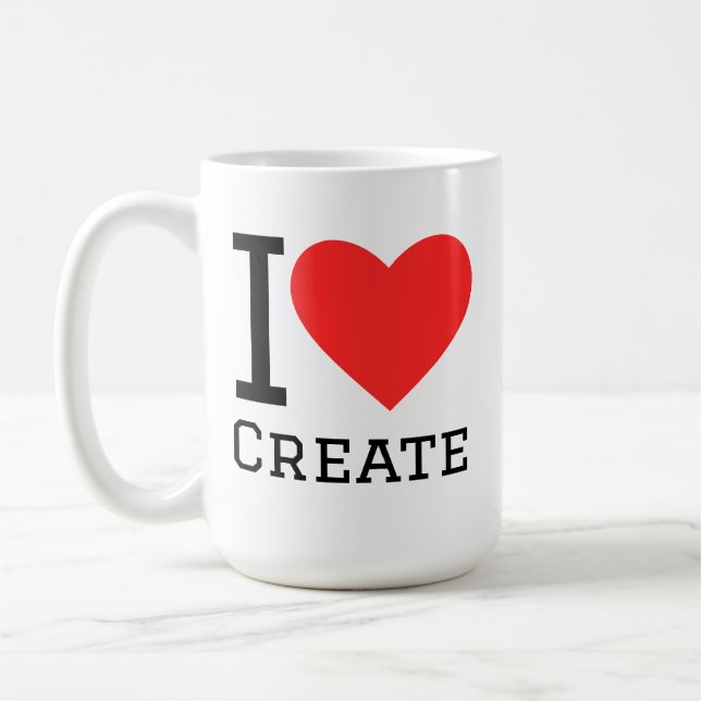 Ich liebe kreieren kaffeetasse (Links)