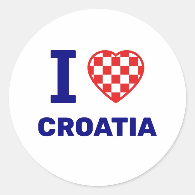 Ich liebe Kroatien Runder Aufkleber (Vorderseite)