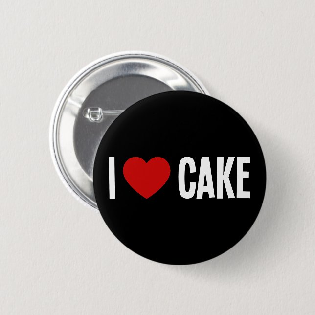 Ich liebe Kuchen • Ich Herz Kuchen Runde Schaltflä Button (Vorne & Hinten)