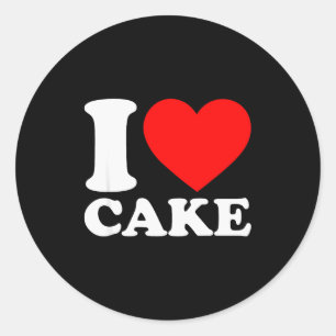 Ich liebe Kuchen Shirt Ich Herz Kuchen Food Lover Runder Aufkleber