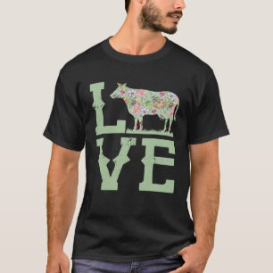 Ich liebe Kühe Kuh Bauer Tropische Blumenfarm Far T-Shirt