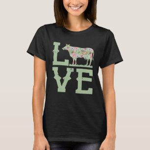 Ich liebe Kühe Kuh Bauer Tropische Blumenfarm Far T-Shirt