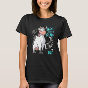 Ich liebe Kühe wahnsinnig Lustige Kuh Für Kinder E T-Shirt