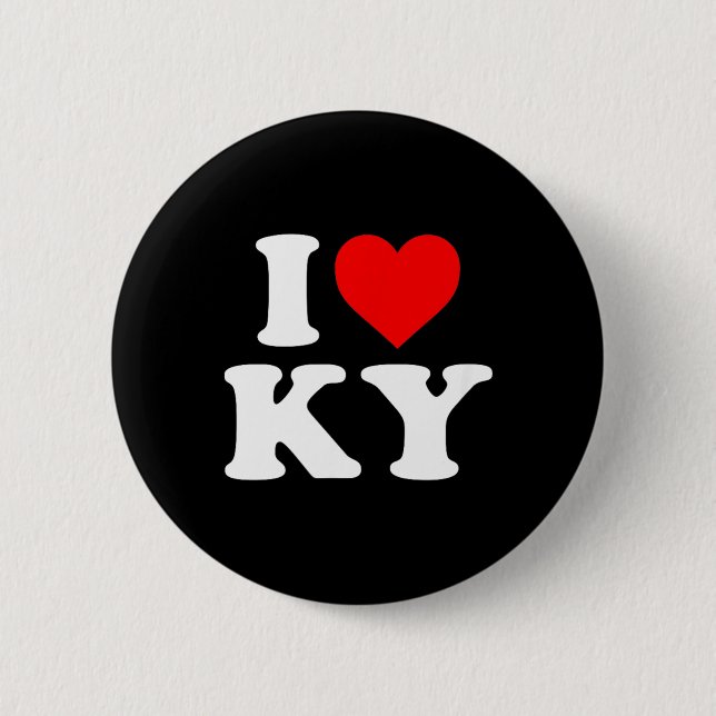 Ich Liebe Ky Herz Kentucky Button (Vorderseite)