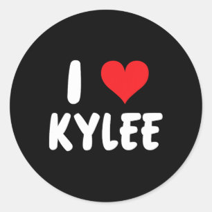 Ich liebe Kylee - Herz - Name Runder Aufkleber
