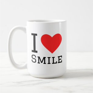 Ich liebe Lächeln quadratischer Aufkleber Kaffeetasse