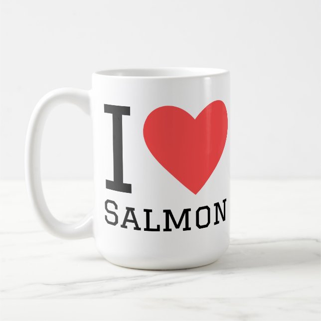 Ich liebe Lachs Kaffeetasse (Links)