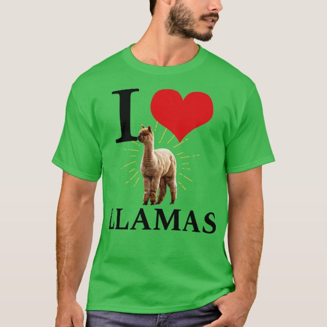 Ich liebe Lamas T-Shirt (Vorderseite)