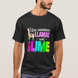Ich liebe Lamas und Schleim Regenbogen Rosa für Fr T-Shirt