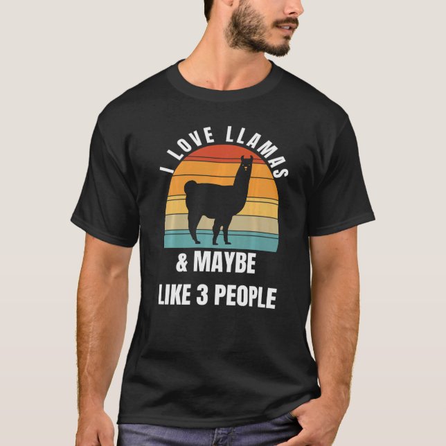 Ich Liebe Lamas und vielleicht 3 Personen T-Shirt (Vorderseite)