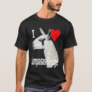Ich liebe Lampasas George das Lama weißen Buchstab T-Shirt