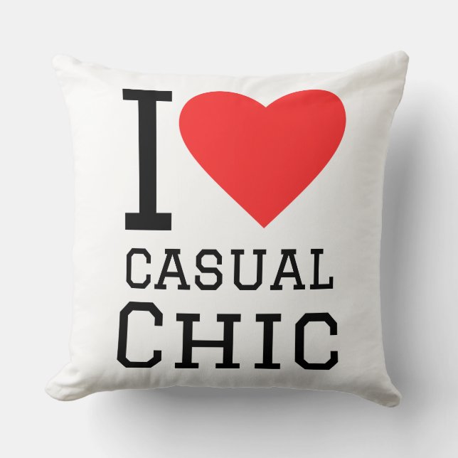 Ich liebe lässigen Chic Kissen (Vorderseite)