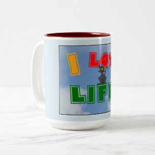 "Ich Liebe-Leben!" Kaffee-Tasse Zweifarbige Tasse