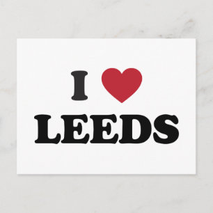 Ich liebe Leeds England Postkarte