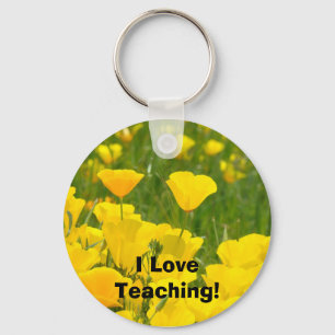 Ich Liebe Lehre! Schlüsselanhänger Orange Poppy Bl