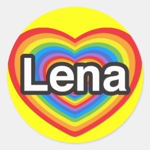 Ich Liebe Lena. Ich Liebe dich Lena. Herz Runder Aufkleber