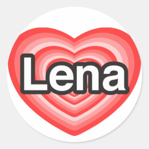 Ich Liebe Lena. Ich Liebe dich Lena. Herz Runder Aufkleber
