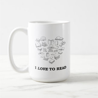 Ich liebe lesen kaffeetasse