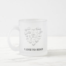 Ich liebe lesen mattglastasse