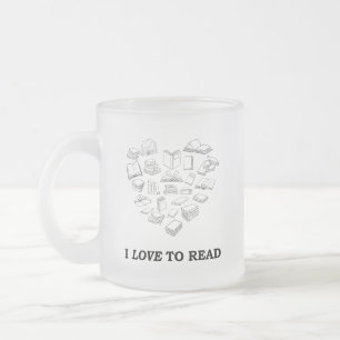 Ich liebe lesen mattglastasse