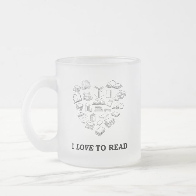 Ich liebe lesen mattglastasse (Links)