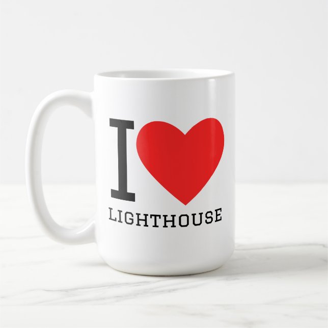 Ich liebe Leuchtturm Kaffeetasse (Links)
