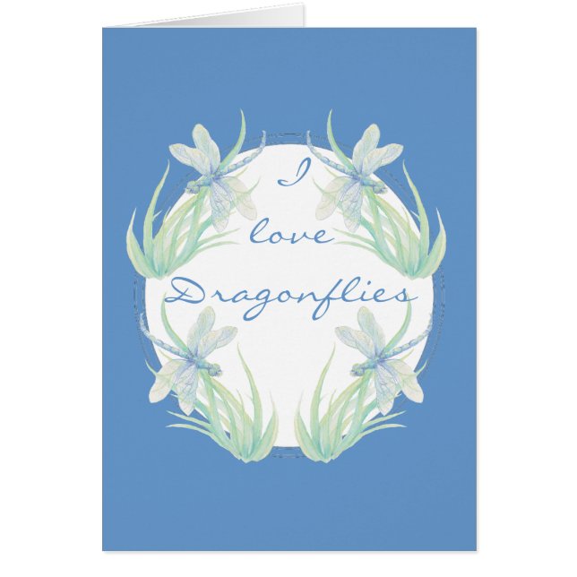 Ich Liebe Libellen in Blau und Grün (Vorne)