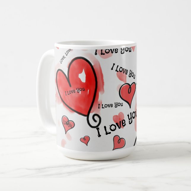 Ich Liebe, Liebe, Liebe Kaffeetasse (Vorderseite Links)