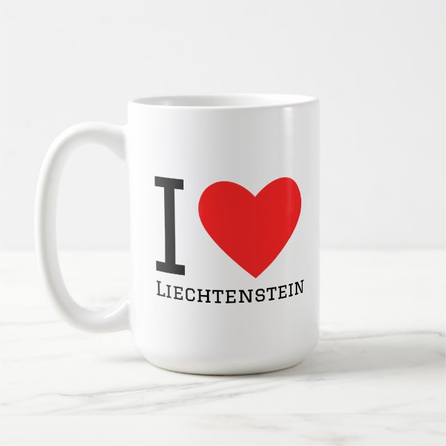 Ich liebe Liechtenstein Quadrat-Aufkleber Kaffeetasse (Links)