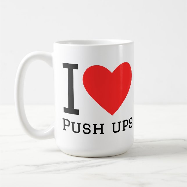 Ich liebe Liegestütze Kaffeetasse (Links)