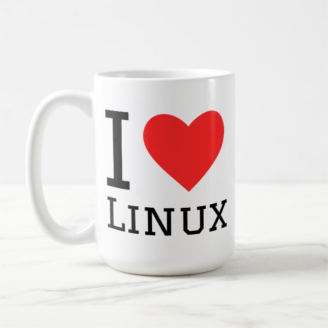 Ich liebe Linux Kaffeetasse (Links)