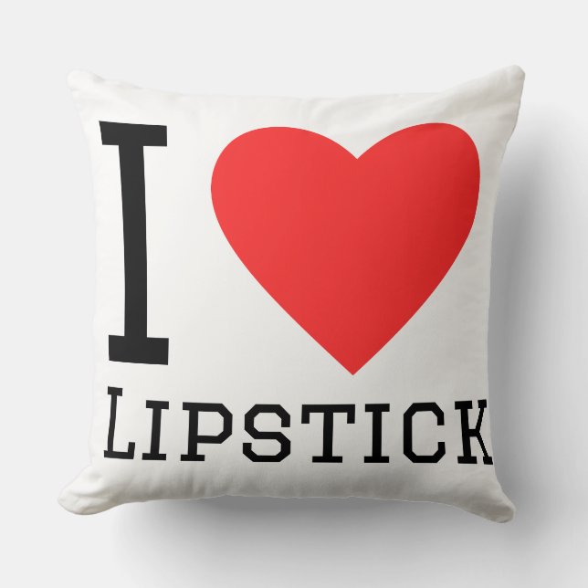 Ich liebe Lippenstift  Kissen (Vorderseite)