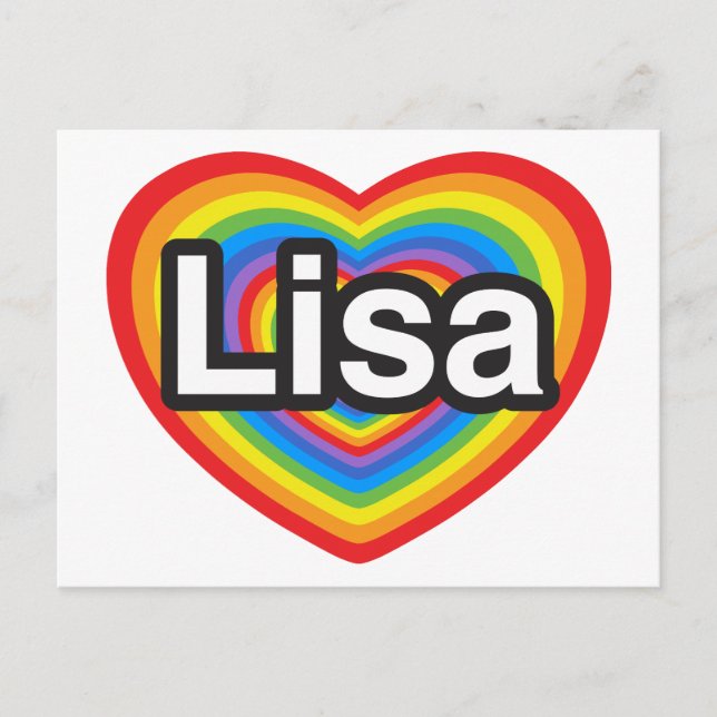 Ich Liebe Lisa. Ich Liebe dir Lisa. Herz Postkarte (Vorderseite)