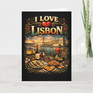 Ich liebe Lissabon Feiertagskarte
