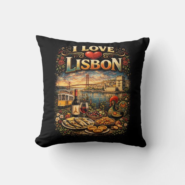 Ich liebe Lissabon Kissen (Vorderseite)