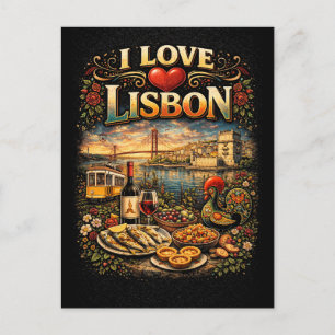 Ich liebe Lissabon Postkarte