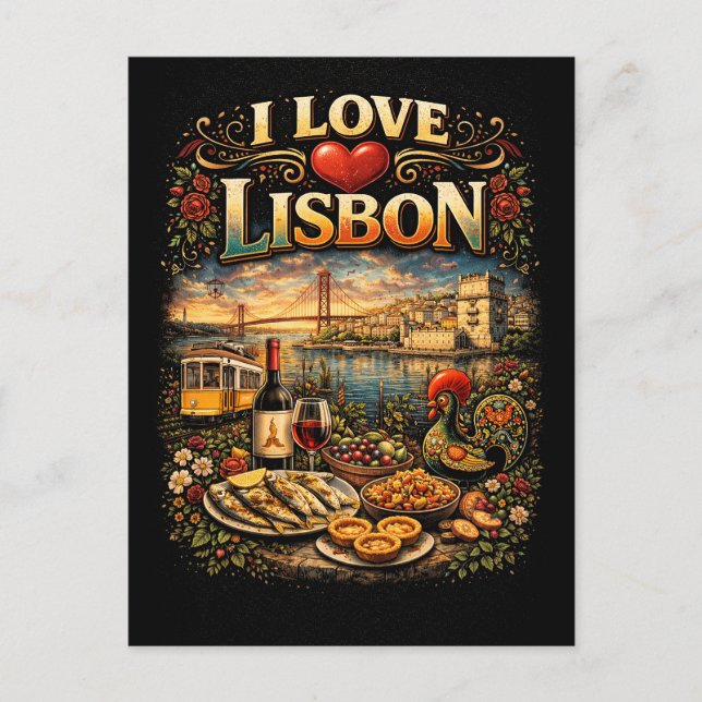 Ich liebe Lissabon Postkarte (Vorderseite)