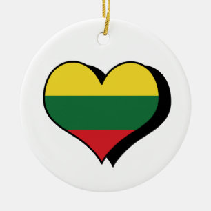 Ich liebe Litauen-Flaggen-Schmuck Keramik Ornament
