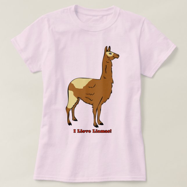 Ich liebe Llamas! T-Shirt (Design vorne)