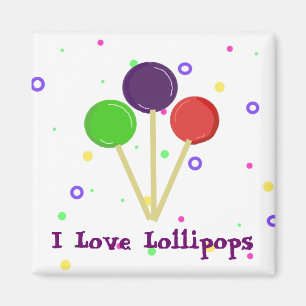 Ich liebe Lollipops Magnet