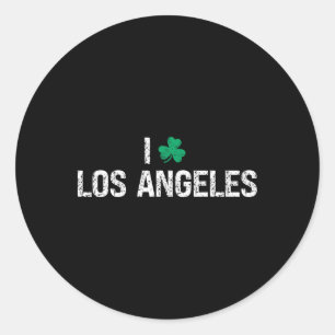 Ich liebe Los Angeles Shamrock Klee St. Patrick's Runder Aufkleber