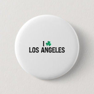 Ich liebe Los Angeles Shamrock Kleeblatt St. Patri Button