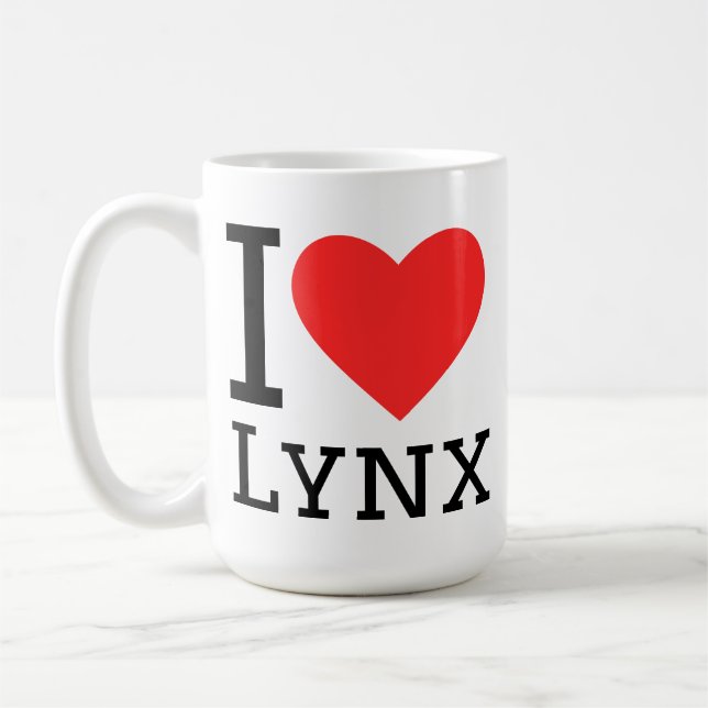 Ich liebe Luchs  Kaffeetasse (Links)
