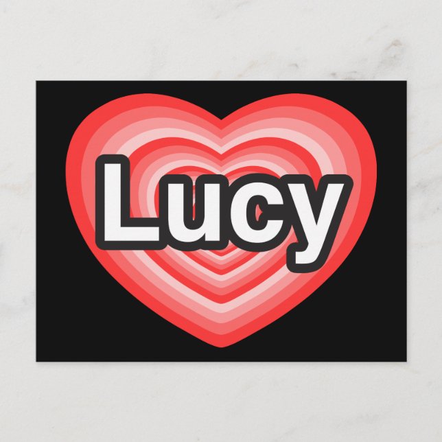 Ich Liebe Lucy. Ich Liebe dir Lucy. Herz Postkarte (Vorderseite)