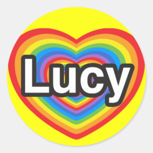 Ich Liebe Lucy. Ich Liebe dir Lucy. Herz Runder Aufkleber