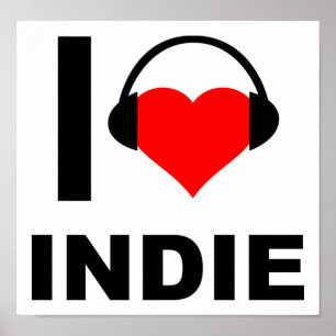 Ich liebe lustige Indie-Plakate Poster