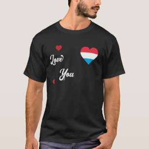 Ich Liebe Luxemburg mit luxemburgischer Flagge im T-Shirt