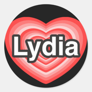 Ich Liebe Lydia. Ich Liebe dir Lydia. Herz Runder Aufkleber