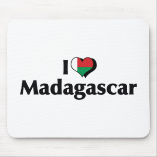 Ich liebe Madagaskar-Flagge Mousepad